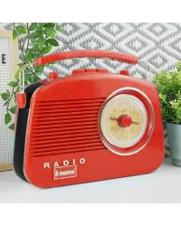 Steepletone Brighton Retro Style Radio in Red