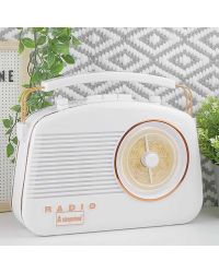 Steepletone Brighton Retro Style Radio in White