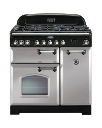 Rangemaster Classic Deluxe 90 Range Cooker Dual Fuel Pearl White CDL90DFFRP/C 100600