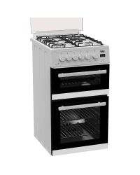 Beko EDG507W 50cm Twin Cavity Gas Cooker with Gas Hob