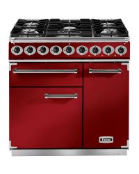 Falcon 900 Deluxe Range Cooker 90 Dual Fuel Cherry Red F900DXDFRD/NM