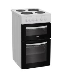 Indesit ITE5EMW Twin Cavity 50cm Electric Cooker 