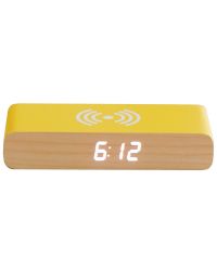 Steepletone Rise Charge Yellow Clock & Wireless Phone Charger