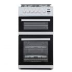 Beko EDG506W twin cavity Gas Cooker with Glass Lid