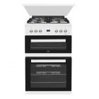 Beko EDG6L33W Double Oven Gas Cooker with Glass Lid
