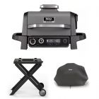 Ninja OG701UKGRILLKIT Woodfire Electric BBQ Grill & Smoker with Cover and Stand