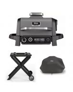 Ninja OG701UKGRILLKIT Woodfire Electric BBQ Grill & Smoker with Cover and Stand
